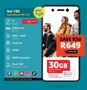 Checkers Itel V52 Smartphone 4G LTE offer