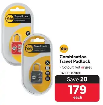 Makro Yale Combination Travel Padlock offer