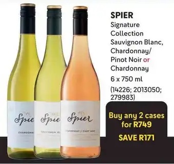 SPIER Signature Collection Sauvignon Blanc, Chardonnay/ Pinot Noir or Chardonnay