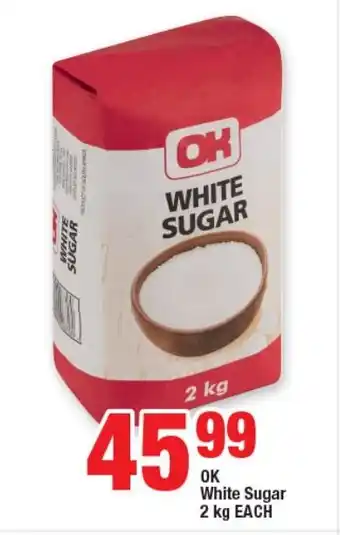 OK Foods OK White Sugar 2 kg EACH offer