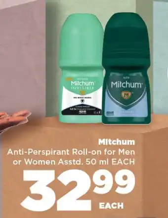 OK Foods Mitchum Anti-Perspirant Roll-on for Men or Women Asstd. 50 ml EACH offer