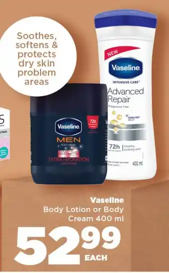 OK Foods Vaseline Body Lotion or Body Cream 400 ml offer