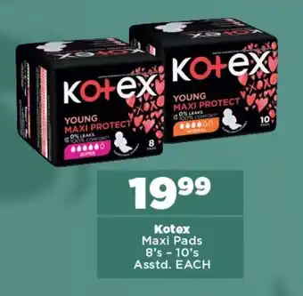 OK Foods Kotex Maxi Pads 8's - 10's Asstd. EACH offer