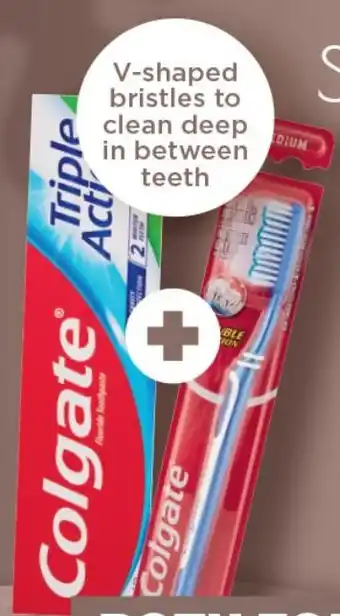 OK Foods Colgate Triple Action Toothpaste 100 ml PLUS Double Action Toothbrush Medium 1's PER COMBO offer