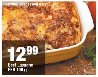 OK Foods Beef Lasagne PER 100g offer