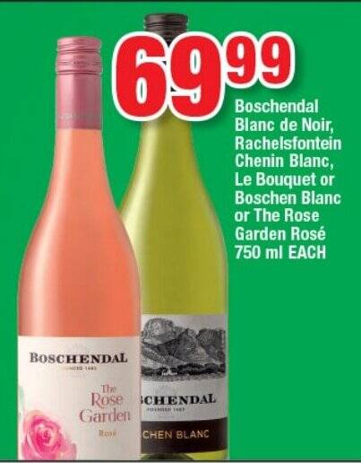 Boschendal Blanc de Noir, Rachelsfontein Chenin Blanc, Le Bouquet or ...