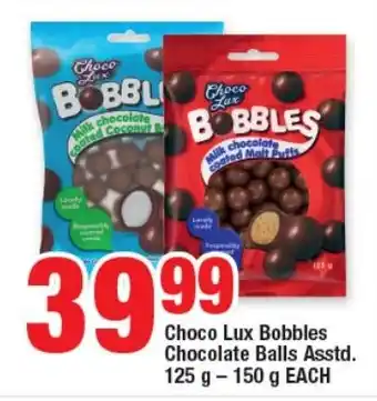 OK Foods Choco Lux Bobbles Chocolate Balls Asstd. 125g 150g EACH offer