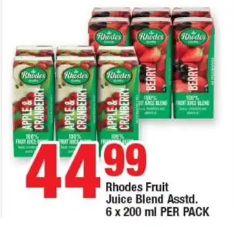 OK Foods Rhodes Fruit Juice Blend Asstd. 6 x 200 ml PER PACK offer