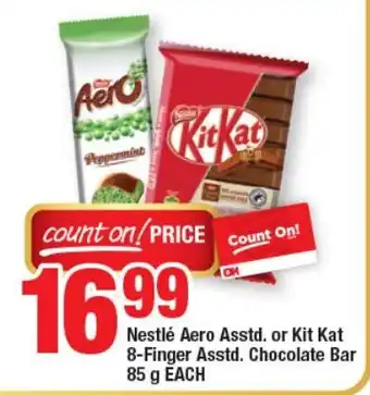OK Foods Nestlé Aero Asstd. or Kit Kat 8-Finger Asstd. Chocolate Bar 85g EACH offer