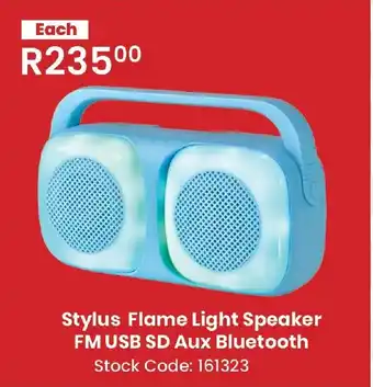Stylus Flame Light Speaker FM USB SD Aux Bluetooth