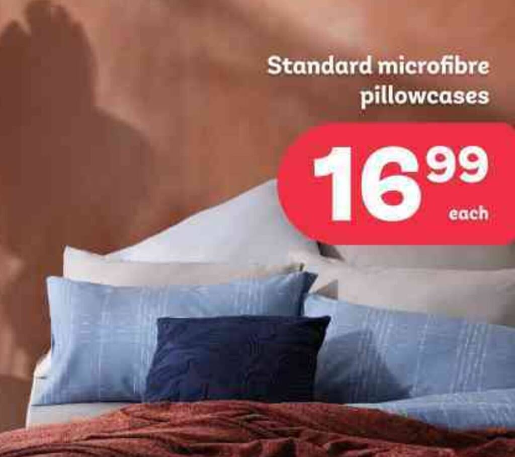 Standard microfibre pillowcases offer at PEP