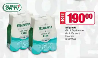 Spar Tops Belgravia Gin & Dry Lemon (Incl. Variants) Handies 6 x 275ml offer