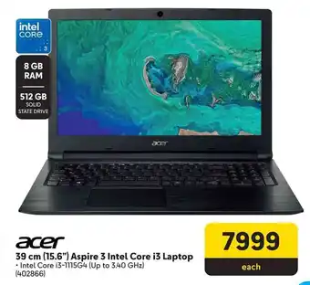 Makro Acer 39 cm (15.6") Aspire 3 Intel Core i3 Laptop offer
