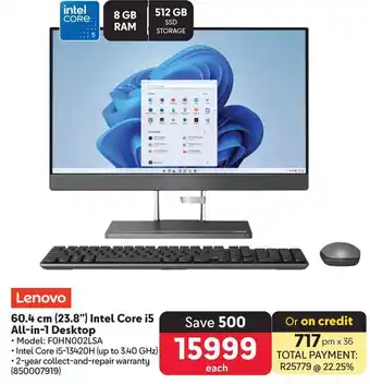 Makro Lenovo 60.4 cm (23.8") Intel Core i5 All-in-1 Desktop offer