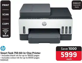 Makro HP Smart Tank 750 All-in-One Printer offer