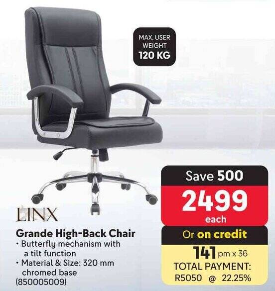 LINX Grande HighBack Chair offer at Makro
