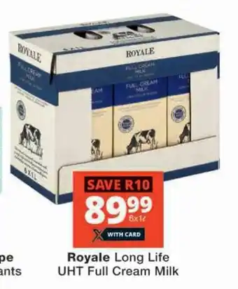 Checkers Royale Long Life UHT Full Cream Milk offer