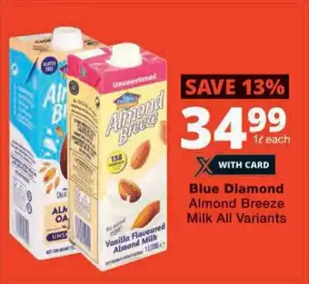 Checkers Blue Diamond Almond Breeze Milk All Variants offer