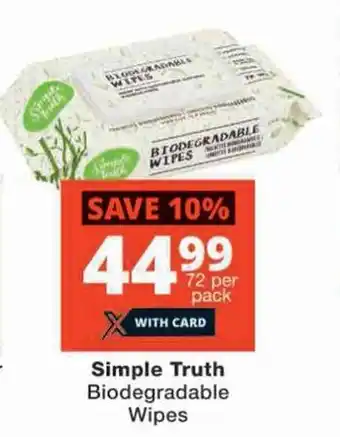 Checkers Simple Truth Biodegradable Wipes offer