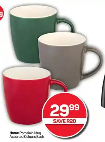 Pick n Pay Hypermarket Home Porcelain Mug Assorted Colours Each offer
