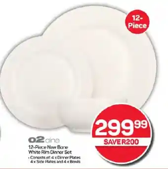 Pick n Pay Hypermarket 12-Piece New Bone White Rim Dinner Set offer