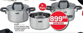 Pick n Pay Hypermarket 5-Piece Stainless Steel Casserole Cookware Set offer