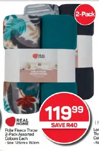 Polar Fleece Throw 2-Pack Assorted Colours Each