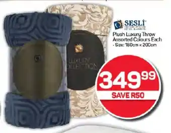 Plush Luxury Throw Assorted Colours Each