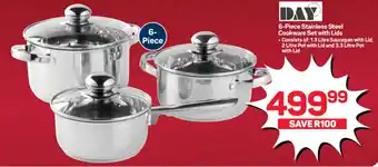 Pick n Pay Hypermarket 6-Piece Stainless Steel Cookware Set with Lids offer