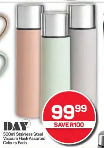 Pick n Pay Hypermarket 500ml Stainless Steel Vacuum Flask Assorted Colours Each offer