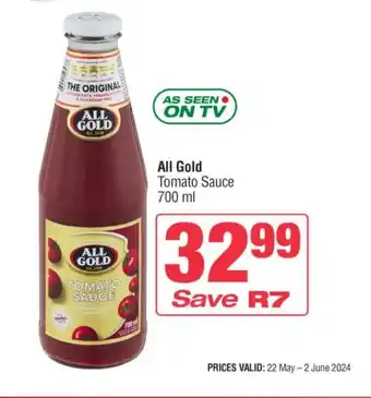 KwikSpar All Gold Tomato Sauce 700 ml offer