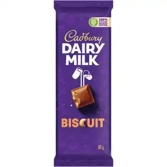 Checkers Liquor Shop Cadbury Dairy Milk Biscuit Chocolate Slab 80g offer