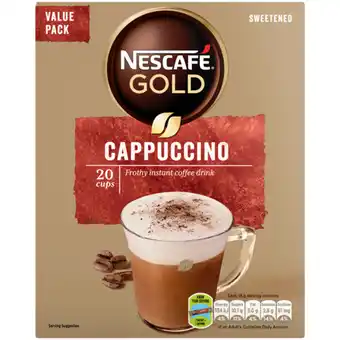 Checkers Liquor Shop NESCAFÉ Gold Sweetened Instant Cappuccino Sticks 20 x 18g offer