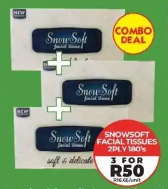 SNOWSOFT FACIAL TISSUES 2PLY 180's