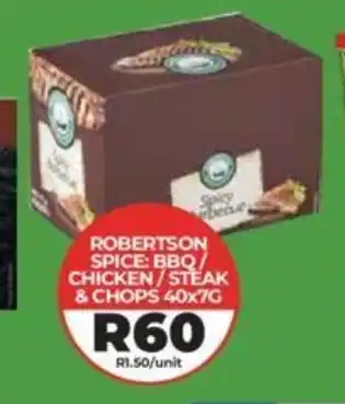 ROBERTSON SPICE: BBQ/ CHICKEN/STEAK & CHOPS 40x7G