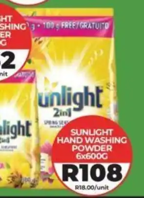 1UP SUNLIGHT HAND WASHING POWDER 6X600G offer