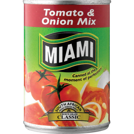 Miami Tomato & Onion Mix 410g offer at Checkers Liquor Shop