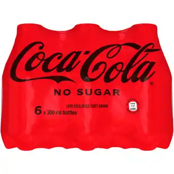 Coca-Cola No Sugar Soft Drink Bottles 6 x 300ml offer at Checkers ...