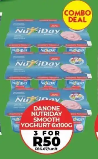 1UP DANONE NUTRIDAY SMOOTH YOGHURT 6x100G offer