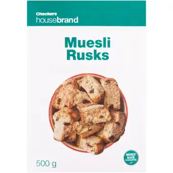Checkers Liquor Shop Checkers Housebrand Muesli Rusks 500g offer