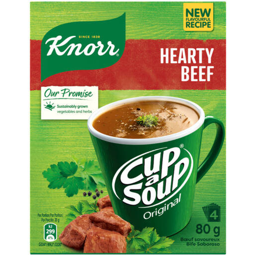 Knorr Cup-A-Soup Hearty Beef Instant Soup 4 x 20g offer at Checkers ...