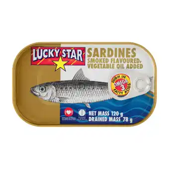 Checkers Liquor Shop Lucky Star Smoked Flavoured Sardines 120g offer