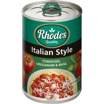 Checkers Liquor Shop Rhodes Quality Italian Style Tomatoes, Oreganum & Basil Mix 410g offer