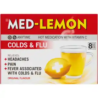 Checkers Liquor Shop Med-Lemon Original Flavour Colds & Flu Hot Medication 8 Pack offer