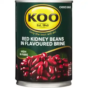 Checkers Liquor Shop KOO Red Kidney Beans In Brine 410g offer