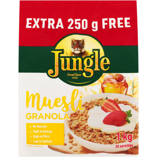 Jungle Energy Crunch Granola Muesli Cereal 750g offer at Checkers