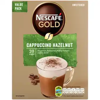 Checkers Liquor Shop NESCAFÉ Gold Instant Hazelnut Cappuccino Sticks 20 x 18g offer