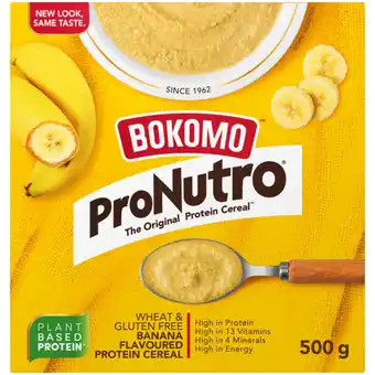 Checkers Liquor Shop ProNutro Wheat & Gluten Free Banana Flavoured Protein Cereal 500g offer