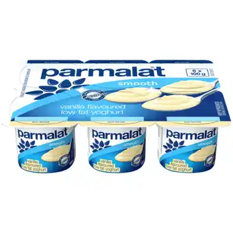 Parmalat Smooth Vanilla Flavoured Medium Fat Yoghurt 6 x 100g