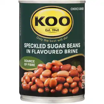 Checkers Liquor Shop KOO Speckled Sugar Beans In Brine Can 410g offer